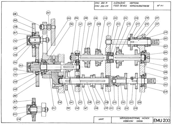 Коробка подач токарно-гвинторізного верстата EMU-200 EMU-200 Коробка подач токарно-гвинторізного верстата